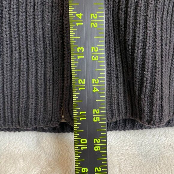Vintage Guess Jeans Mens Sweater XL Ribbed Knit Zip-Up Mock Neck Cozy Gray - Picture 3 of 10